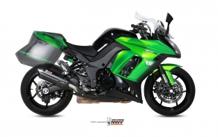 Mivv Suono RVS Black Dubbele Einddemper (L+R) met E-keur Kawasaki Ninja 1000 SX 2014 > 2019